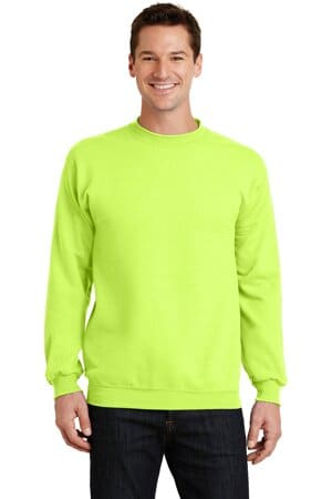 NEON YELLOW PC78 port & company-core fleece crewneck sweatshirt