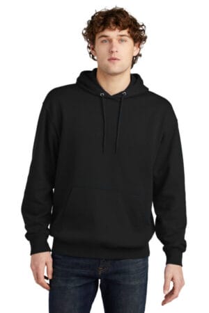 JET BLACK PC79H port & company fleece pullover hooded sweatshirt