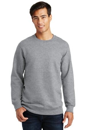 ATHLETIC HEATHER PC850 port & company fan favorite fleece crewneck sweatshirt