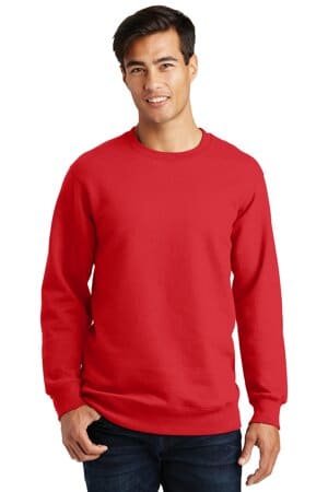 BRIGHT RED PC850 port & company fan favorite fleece crewneck sweatshirt