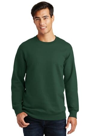 FOREST GREEN PC850 port & company fan favorite fleece crewneck sweatshirt