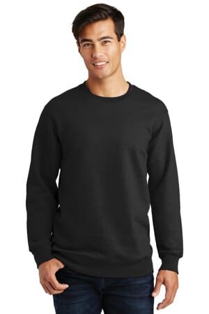 JET BLACK PC850 port & company fan favorite fleece crewneck sweatshirt