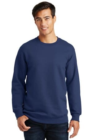 TEAM NAVY PC850 port & company fan favorite fleece crewneck sweatshirt