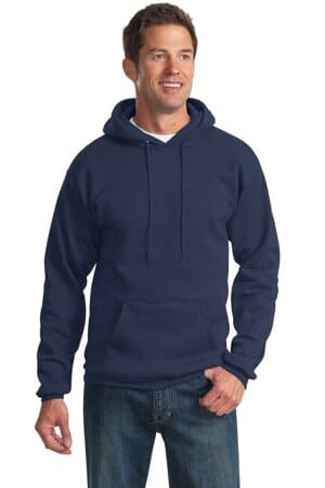 NAVY PC90HT port & company tall essential fleece pullover hooded sweatshirt