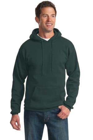 DARK GREEN PC90H port & company-essential fleece pullover hooded sweatshirt
