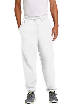 WHITE PC90P port & company-essential fleece sweatpant with pockets