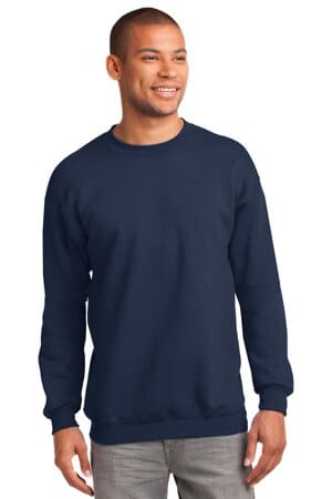 NAVY PC90T port & company tall essential fleece crewneck sweatshirt