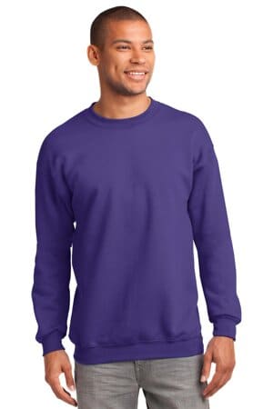 PURPLE PC90T port & company tall essential fleece crewneck sweatshirt