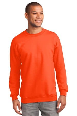 SAFETY ORANGE PC90T port & company tall essential fleece crewneck sweatshirt