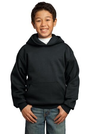JET BLACK PC90YH port & company-youth core fleece pullover hooded sweatshirt