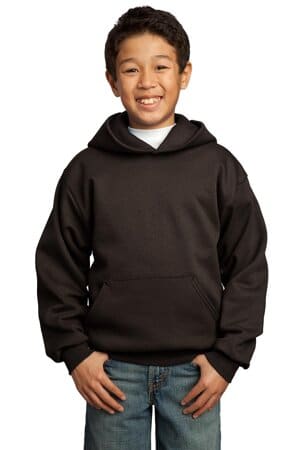 DARK CHOCOLATE BROWN PC90YH port & company-youth core fleece pullover hooded sweatshirt