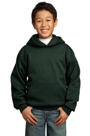 DARK GREEN PC90YH port & company-youth core fleece pullover hooded sweatshirt
