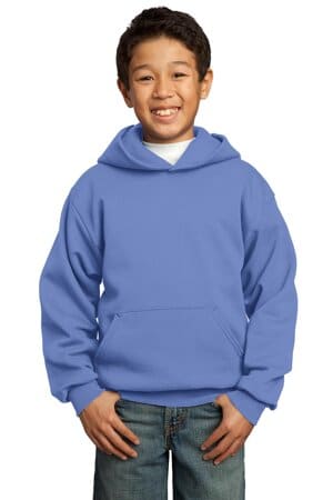 CAROLINA BLUE PC90YH port & company-youth core fleece pullover hooded sweatshirt