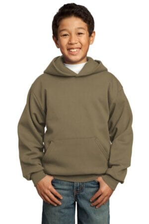 COYOTE BROWN PC90YH port & company-youth core fleece pullover hooded sweatshirt