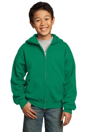 KELLY PC90YZH port & company-youth core fleece full-zip hooded sweatshirt