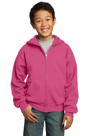 SANGRIA PC90YZH port & company-youth core fleece full-zip hooded sweatshirt