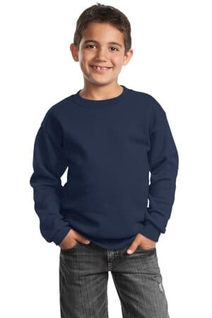 NAVY PC90Y port & company-youth core fleece crewneck sweatshirt