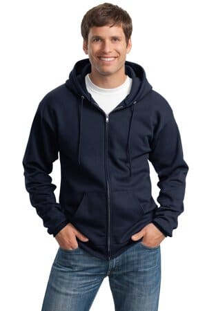 NAVY PC90ZHT port & company tall essential fleece full-zip hooded sweatshirt