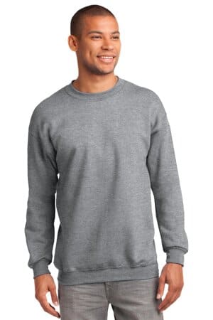 ATHLETIC HEATHER PC90 port & company-essential fleece crewneck sweatshirt