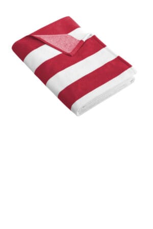 RED PT43 port authority cabana stripe beach towel