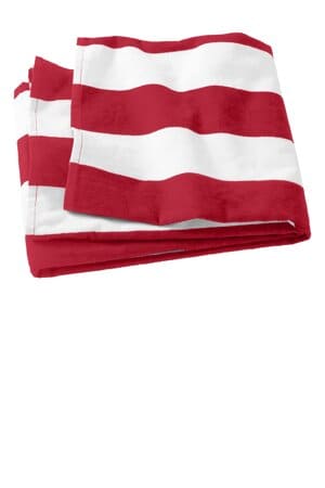 RED PT43 port authority cabana stripe beach towel