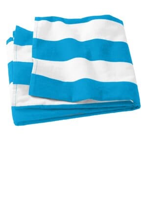 TURQUOISE PT43 port authority cabana stripe beach towel