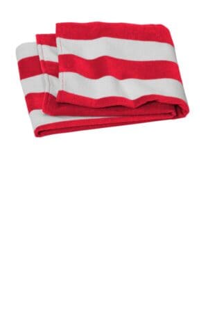 RED PT45 port authority value cabana stripe beach towel