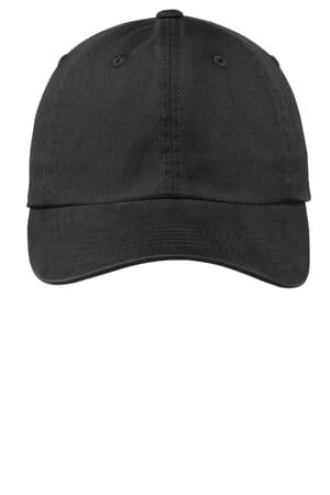 BLACK PWU port authority garment-washed cap