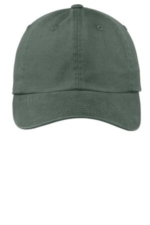 GREEN PWU port authority garment-washed cap