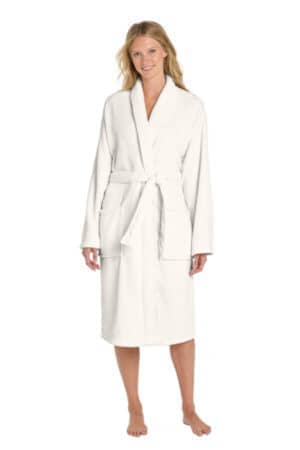 R102 port authority plush microfleece shawl collar robe