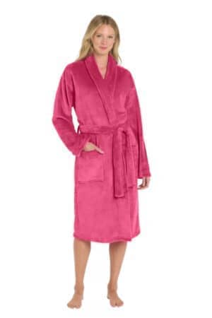 PINK RASPBERRY R102 port authority plush microfleece shawl collar robe