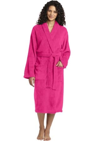 PINK RASPBERRY R102 port authority plush microfleece shawl collar robe