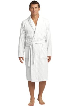 R103 port authority checkered terry shawl collar robe