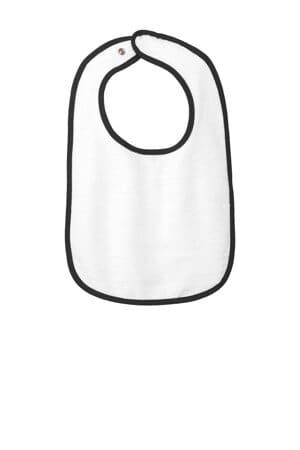 BLACK RS1003 rabbit skins infant contrast trim terry bib
