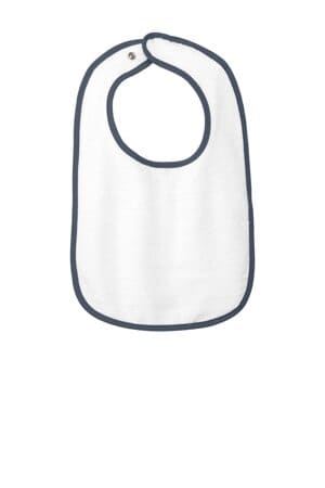 NAVY RS1003 rabbit skins infant contrast trim terry bib