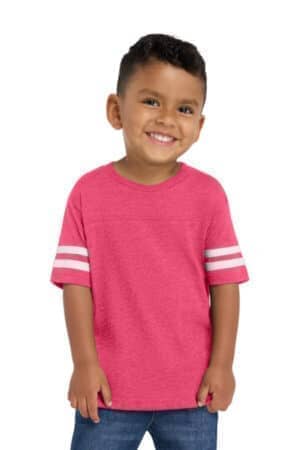 VINTAGE HOT PINK/ BLENDED WHITE VINTAGE HOT PINK/ BLENDED WHITE RS3037 rabbit skins toddler football fine jersey tee