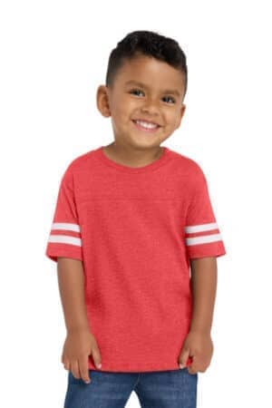 VINTAGE RED/ BLENDED WHITE VINTAGE RED/ BLENDED WHITE RS3037 rabbit skins toddler football fine jersey tee