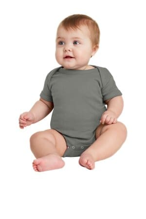 CHARCOAL RS4400 rabbit skins infant short sleeve baby rib bodysuit