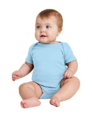 LIGHT BLUE RS4400 rabbit skins infant short sleeve baby rib bodysuit