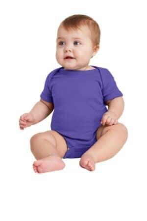 PURPLE PURPLE RS4400 rabbit skins infant short sleeve baby rib bodysuit