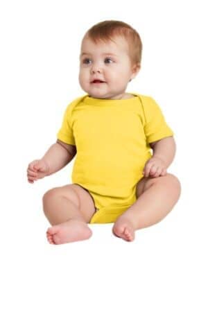 YELLOW YELLOW RS4400 rabbit skins infant short sleeve baby rib bodysuit