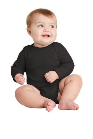 BLACK RS4411 rabbit skins infant long sleeve baby rib bodysuit