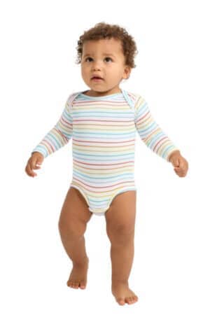 RAINBOW STRIPE RAINBOW STRIPE RS4421 rabbit skins infant long sleeve jersey bodysuit