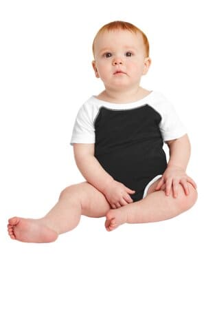 BLACK/ WHITE RS4430 rabbit skins infant baseball fine jersey bodysuit