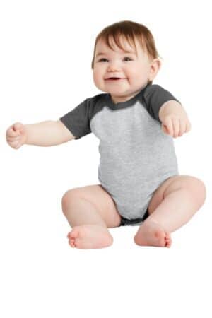 VINTAGE HEATHER/ VINTAGE SMOKE VINTAGE HEATHER/ VINTAGE SMOKE RS4430 rabbit skins infant baseball fine jersey bodysuit