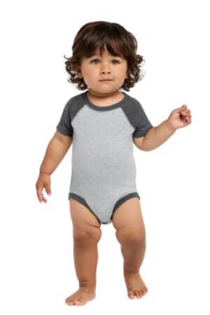 VINTAGE HEATHER/ VINTAGE SMOKE VINTAGE HEATHER/ VINTAGE SMOKE RS4430 rabbit skins infant baseball fine jersey bodysuit