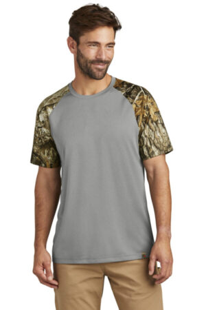 GREY CONCRETE HEATHER/ REALTREE EDGE RU151 russell outdoors realtree colorblock performance tee