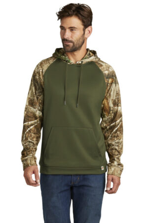 OLIVE DRAB GREEN/ REALTREE EDGE RU451 russell outdoors realtree performance colorblock pullover hoodie