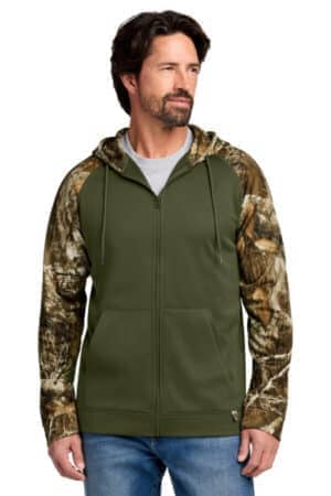 OLIVE DRAB GREEN/ REALTREE EDGE RU452 russell outdoors realtree performance colorblock full-zip hoodie