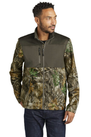 CARGO BROWN/ REALTREE EDGE RU601 russell outdoors realtree atlas colorblock soft shell